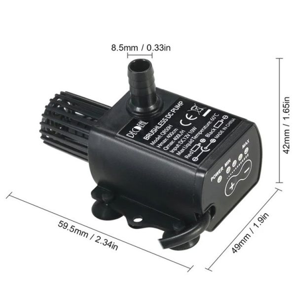 DC12V Solar Micro Brushless Cold Water Circulating Fountain Water Pump, Model: QR50H - Image 3
