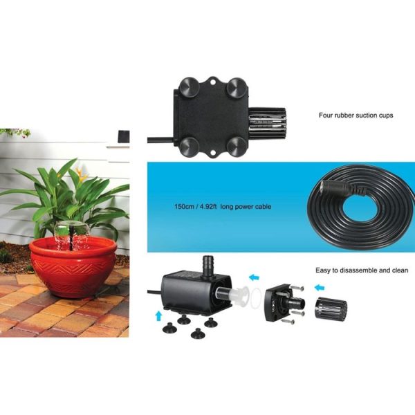 DC12V Solar Micro Brushless Cold Water Circulating Fountain Water Pump, Model: QR50H - Image 8