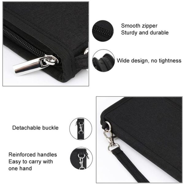 RFID ID Passport Bag Travel Neck Large Capacity Multi Card Wallet (Black) - Image 6