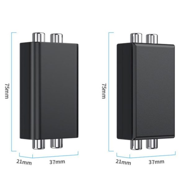 RCA Audio Ground Loop Isolator Anti-Interference Noise Reducer Eliminate Current Sound Bluetooth Receiver (Square) - Image 3