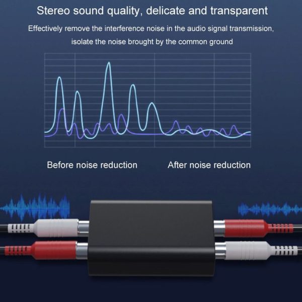 RCA Audio Ground Loop Isolator Anti-Interference Noise Reducer Eliminate Current Sound Bluetooth Receiver (Square) - Image 8