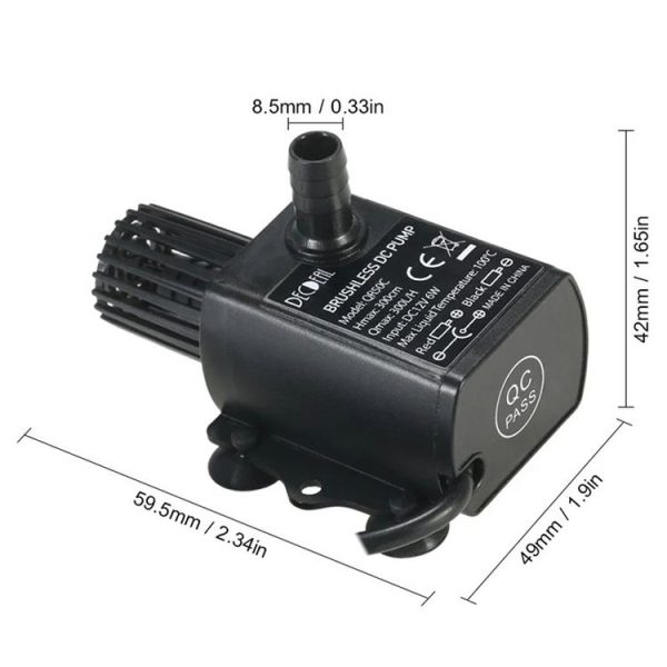 DC12V Solar Micro Brushless Cold Water Circulating Fountain Water Pump, Model: QR50C - Image 3