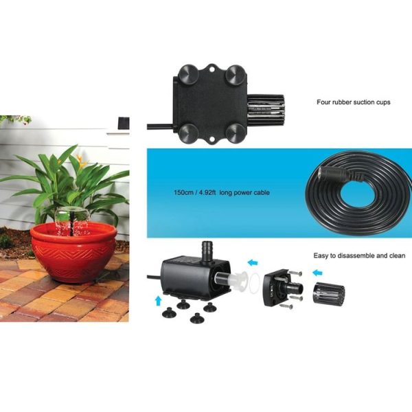 DC12V Solar Micro Brushless Cold Water Circulating Fountain Water Pump, Model: QR50C - Image 6