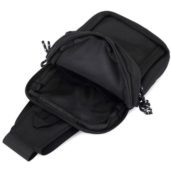 Men Crossbody Bag Sports Mini Chest Bag (Black) - Image 3