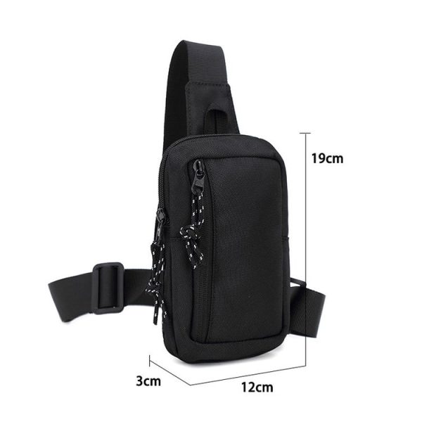 Men Crossbody Bag Sports Mini Chest Bag (Black) - Image 6
