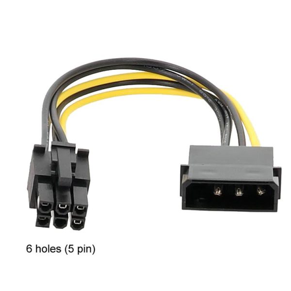 15cm Large 4Pin To 6Pin Power Cord Graphics Card Adapter Cable - Image 2
