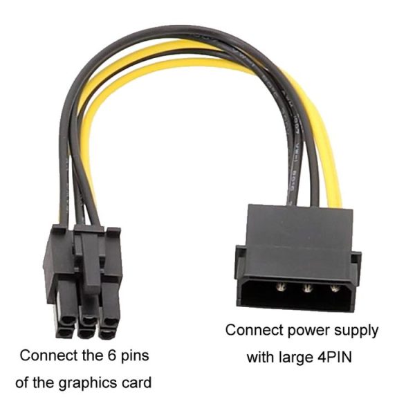 15cm Large 4Pin To 6Pin Power Cord Graphics Card Adapter Cable - Image 3