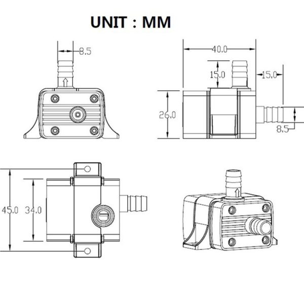 DC12V Solar Micro Brushless Cold Water Circulating Fountain Water Pump, Model: QR30E - Image 4