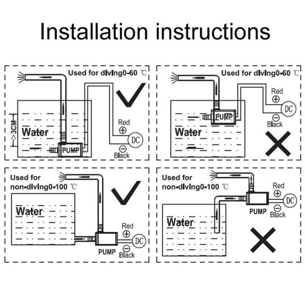 DC12V Solar Micro Brushless Cold Water Circulating Fountain Water Pump, Model: QR30E - Image 5