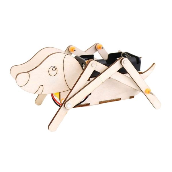 Children DIY Robot Dog Invention Bionic Electrical Quadrupedal Robot Science Experiment Small Work