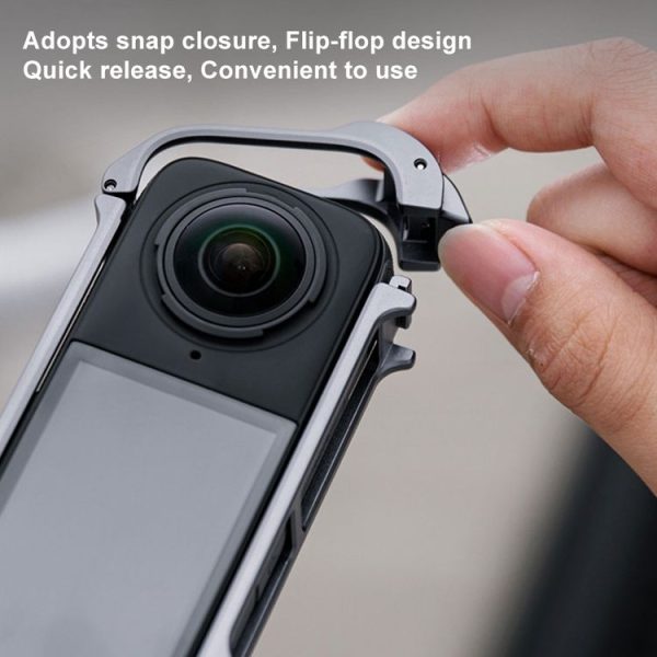 Insta360 X4 PGYTECH P-55A-010 Metal Rabbit Cage Aluminum Expanding Protective Bezel With Lens Case - Image 5