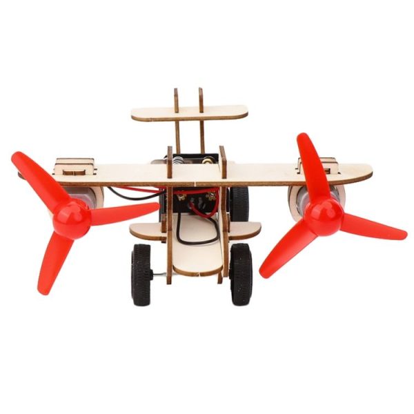 DIY Dual-engine Gliding Airplane Model Children Technology Small Crafts Wooden Puzzle Electrical Toy - Image 4