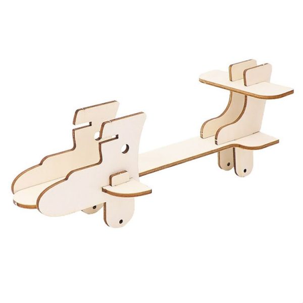 DIY Dual-engine Gliding Airplane Model Children Technology Small Crafts Wooden Puzzle Electrical Toy - Image 6