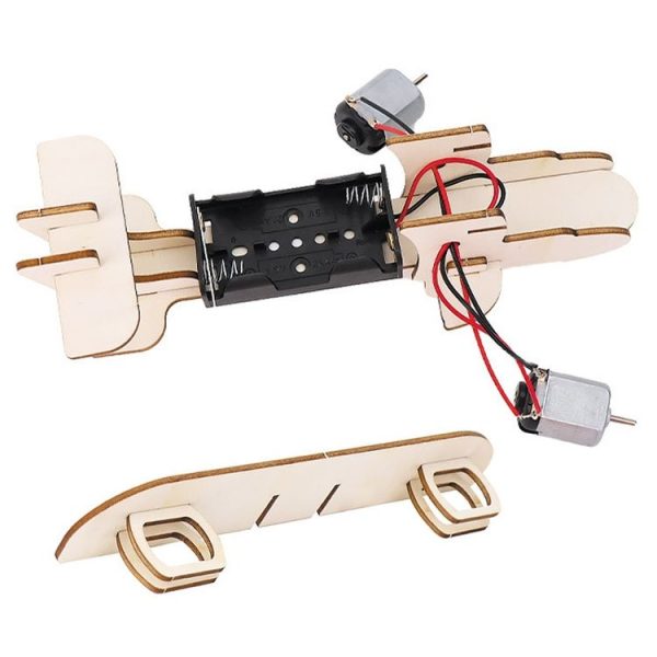DIY Dual-engine Gliding Airplane Model Children Technology Small Crafts Wooden Puzzle Electrical Toy - Image 7