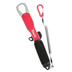TUNALA Outdoor Push-Pull Aluminum Fish Catcher Multi-Functional Fishing Grip Luya Plier (Red)