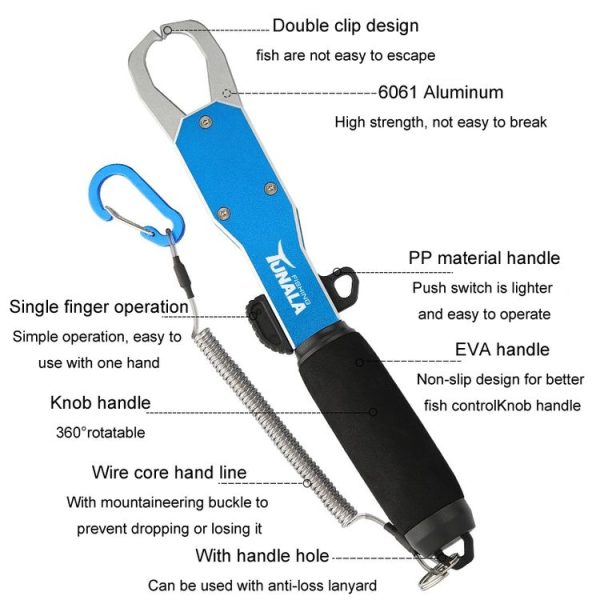 TUNALA Outdoor Push-Pull Aluminum Fish Catcher Multi-Functional Fishing Grip Luya Plier (Red) - Image 3