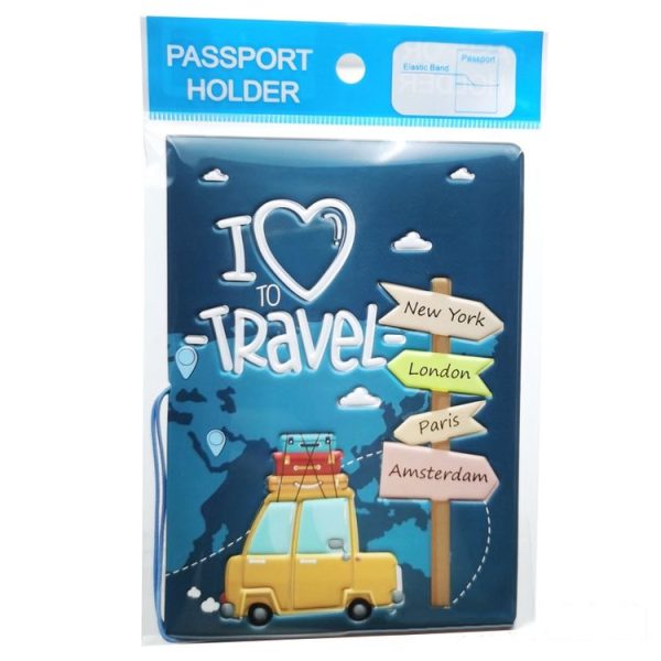 A0341 Cartoon Map Passport Cover Couple Travel Passport Holder (FCY-11) - Image 7