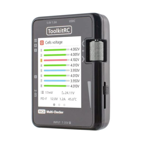 ToolkitRC MC8 Multifunctional Electrical Display Power Detection Signal PD Charger (Black)