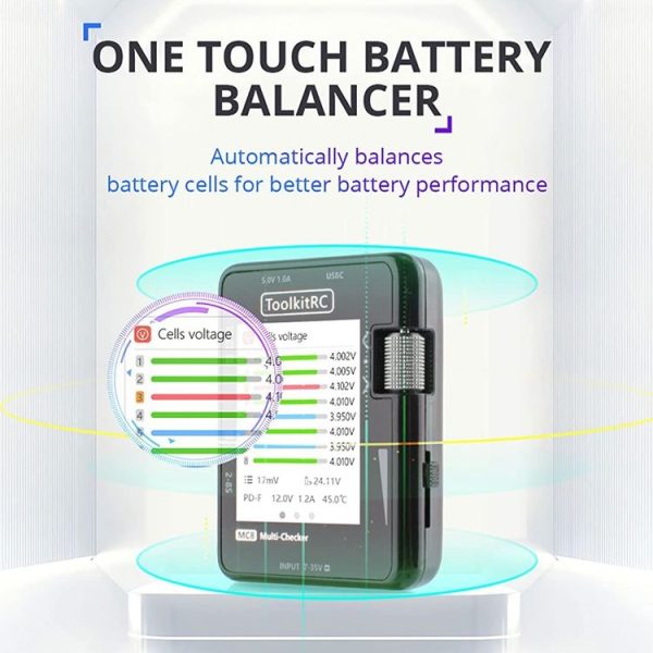 ToolkitRC MC8 Multifunctional Electrical Display Power Detection Signal PD Charger (Black) - Image 3