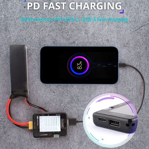 ToolkitRC MC8 Multifunctional Electrical Display Power Detection Signal PD Charger (Black) - Image 6