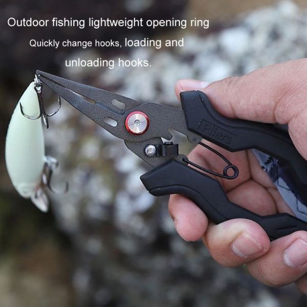 Teflon Stainless Steel Multifunctional Fishing Pliers Anti-slip Cutting Line Open Ring Fishing Tools (Blue Nail) - Image 5