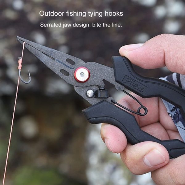 Teflon Stainless Steel Multifunctional Fishing Pliers Anti-slip Cutting Line Open Ring Fishing Tools (Blue Nail) - Image 6