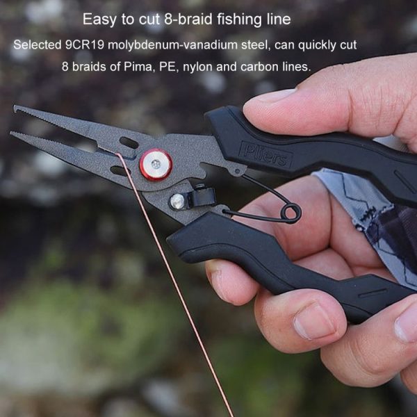 Teflon Stainless Steel Multifunctional Fishing Pliers Anti-slip Cutting Line Open Ring Fishing Tools (Blue Nail) - Image 7