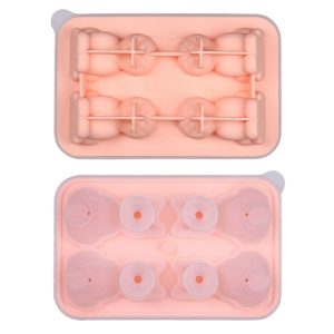 3D Cat Shape Bar Home Silicone Ice Mold Whiskey Ice Box (Pink)