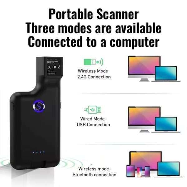 1D Bluetooth Barcode Scanner Wireless Back Clip Phone Barcode Reader - Image 5