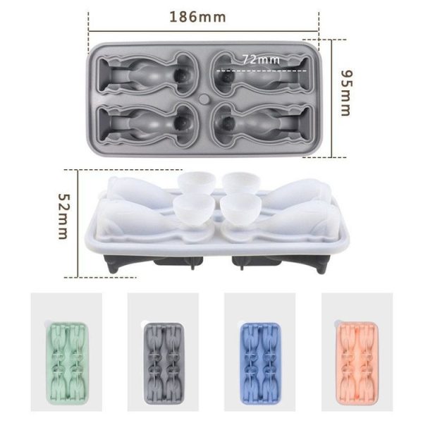 3D Dog Shaped Household Silicone Ice Mold Bar Ice Making Box (Blue) - Image 3