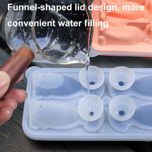 3D Dog Shaped Household Silicone Ice Mold Bar Ice Making Box (Blue) - Image 5