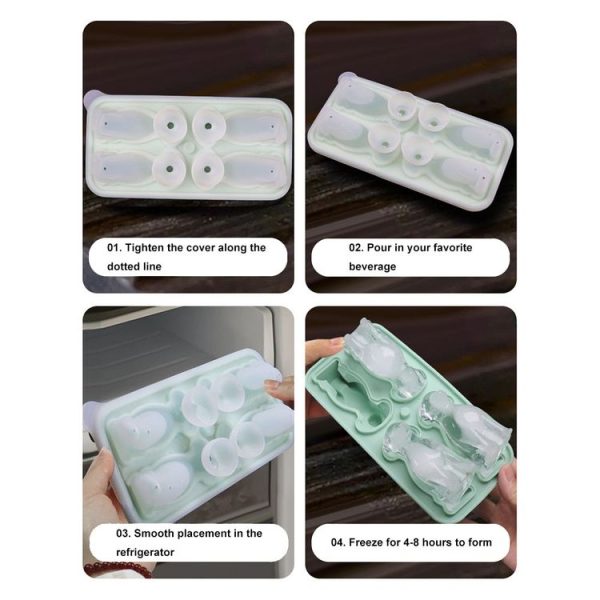3D Dog Shaped Household Silicone Ice Mold Bar Ice Making Box (Blue) - Image 7