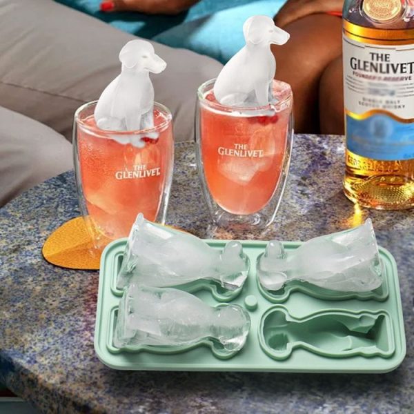 3D Dog Shaped Household Silicone Ice Mold Bar Ice Making Box (Blue) - Image 9