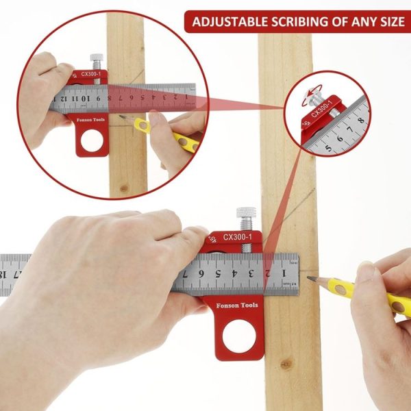 Fonson Woodworking Marking Square Ruler Measuring Tool (Main Body) - Image 6