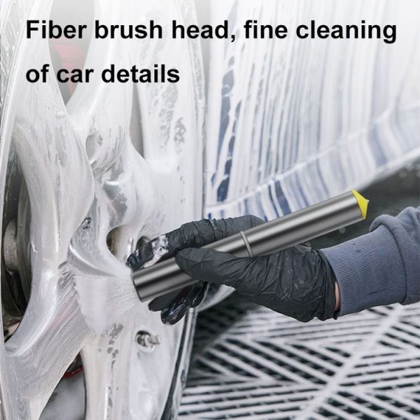 3-In-1 Car Air Outlet Double-Head Cleaning Brush Multi-Functional Detail Brush With Hammer (Grey) - Image 7