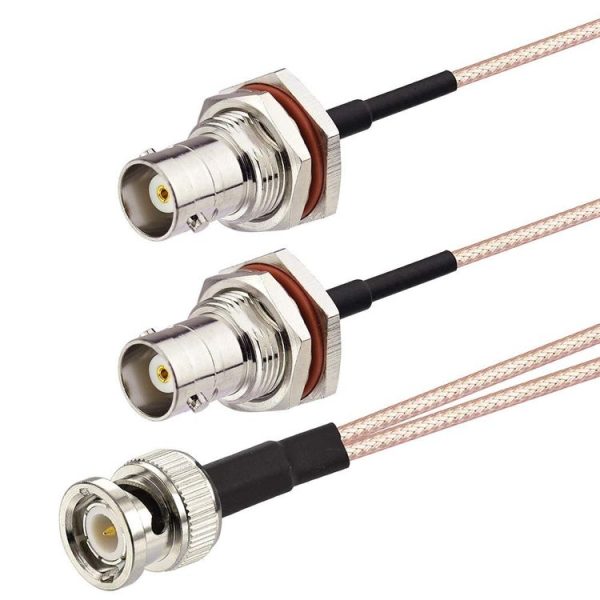 15cm BNC Male To Dual BNC Female RG316 Wire Coaxial Connector - Image 3