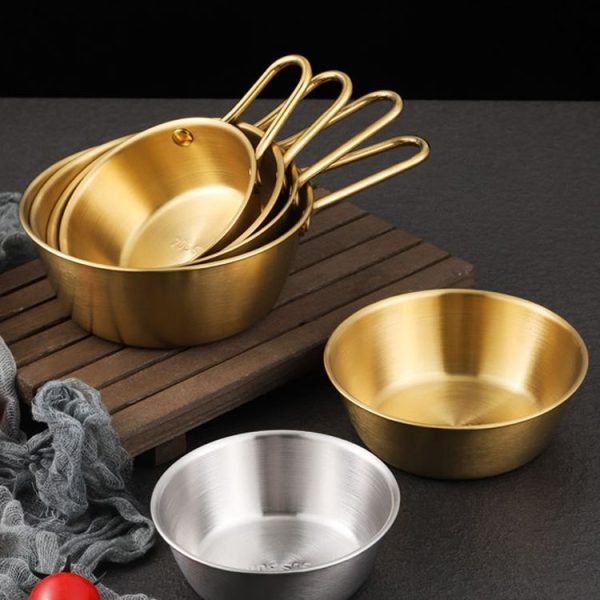 304 Stainless Steel Seasoning Bowl Restaurant Rice Wine Snack Serving Bottle, Model: 10.5cm With Handle Silver - Image 2