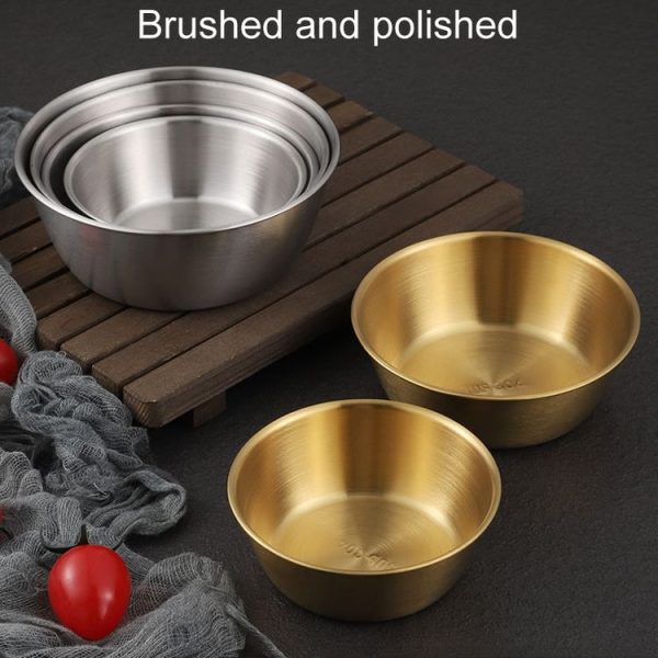 304 Stainless Steel Seasoning Bowl Restaurant Rice Wine Snack Serving Bottle, Model: 10.5cm With Handle Silver - Image 3