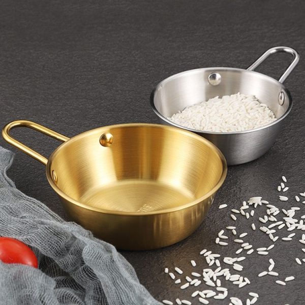 304 Stainless Steel Seasoning Bowl Restaurant Rice Wine Snack Serving Bottle, Model: 10.5cm With Handle Silver - Image 7