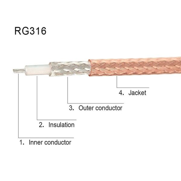15cm SMA Male To BNC Waterproof Female RG316 Coaxial RF Adapter Cable - Image 4
