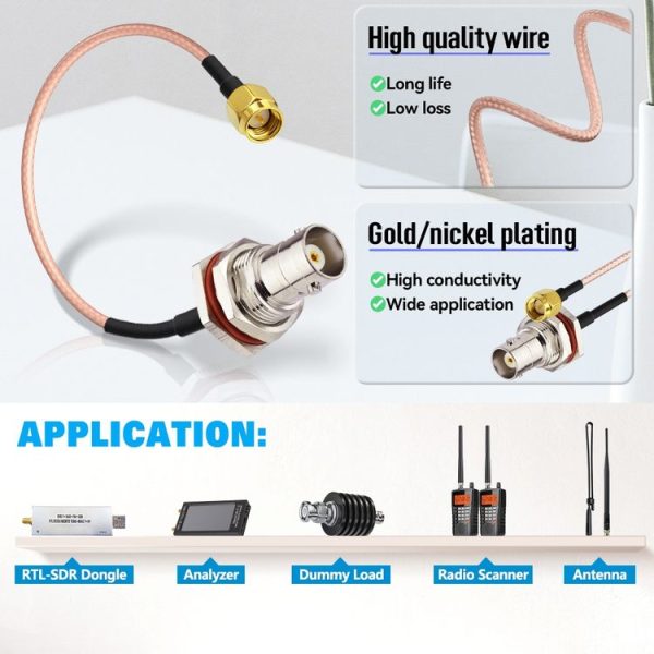 15cm SMA Male To BNC Waterproof Female RG316 Coaxial RF Adapter Cable - Image 5