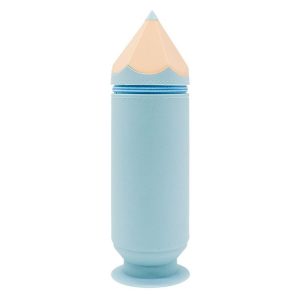 Silicone Pen Pouch Large Capacity Dirty Resistant Storage Stationery Case Pencil Case For Pupils (Blue)