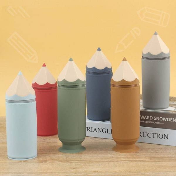 Silicone Pen Pouch Large Capacity Dirty Resistant Storage Stationery Case Pencil Case For Pupils (Blue) - Image 2