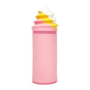 Silicone Pencil Case Pen Container Desk Large Capacity Stationery Case (Pink)