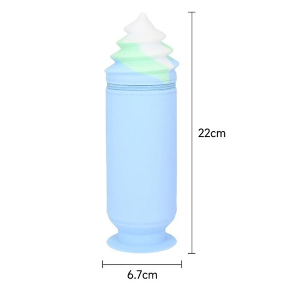 Silicone Pencil Case Pen Container Desk Large Capacity Stationery Case (Pink) - Image 3