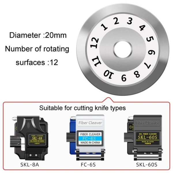 20mm 12 Rotating Surface Fiber Optic Cutting Knife Replacement Tungsten Steel Blade - Image 2