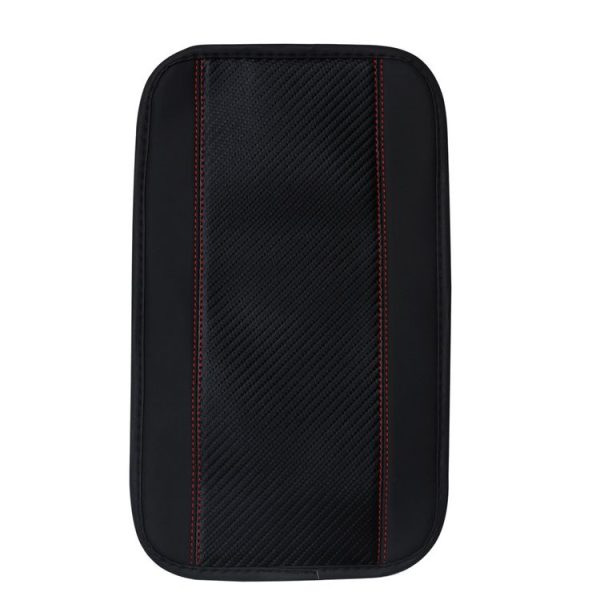 32x19cm PU Carbon Fiber Leather Central Armrest Box Cover Anti-slip Pad (Black)