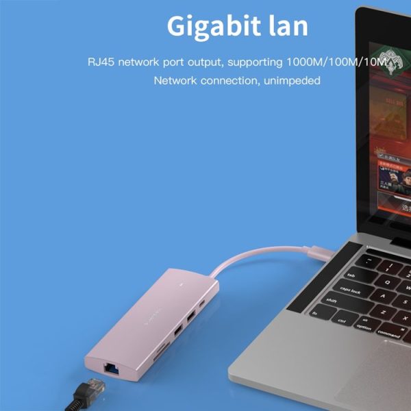 Blueendless 4K60Hz + Gigabit LAN + Data Type-C Docking Station, Spec: 6-in-1 Gray - Image 10