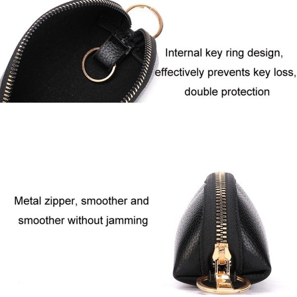 Mini Car Key Bag Large Capacity Soft Leather Coin Purse (Blue) - Image 4