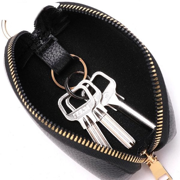 Mini Car Key Bag Large Capacity Soft Leather Coin Purse (Blue) - Image 6